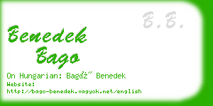 benedek bago business card